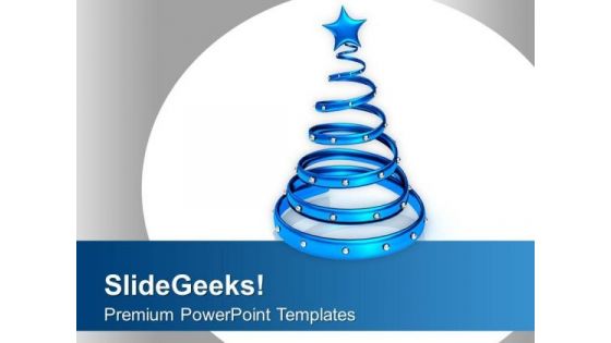 Stylish Blue Ring Christmas Decoration PowerPoint Templates Ppt Backgrounds For Slides 0113