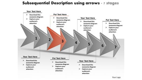 Subsequential Description Using Arrows 7 Stages Online Flowchart Maker PowerPoint Templates