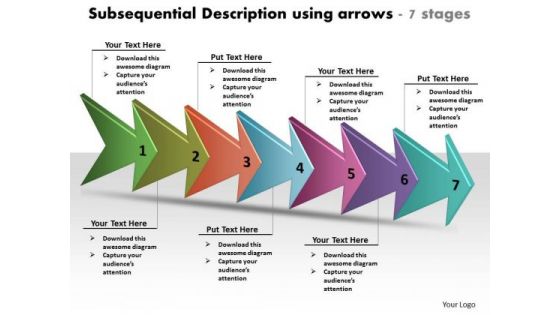 Subsequential Description Using Arrows 7 Stages Online Flowchart PowerPoint Slides Subsequential Description Using Arrows 7 Stages Online Flowchart PowerPoint Slides