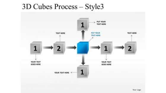 Success 3d Cubes Process 3 PowerPoint Slides And Ppt Diagram Templates