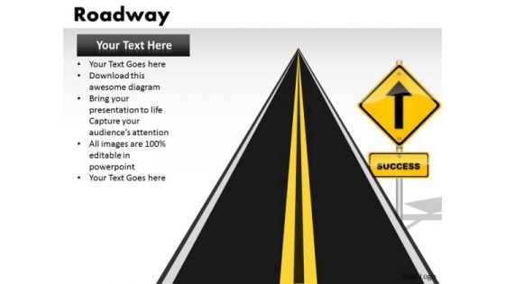 Success Ahead Road Signs PowerPoint Slides And Ppt Presentation Templates