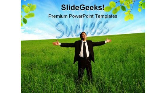 Success Businessman Business PowerPoint Background And Template 1210