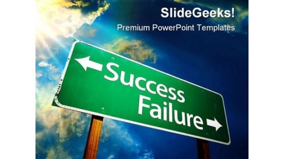 Success Failure Metaphor PowerPoint Backgrounds And Templates 0111