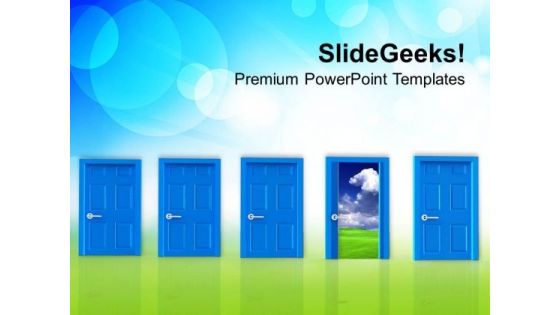 Success Has Only One Door PowerPoint Templates Ppt Backgrounds For Slides 0313