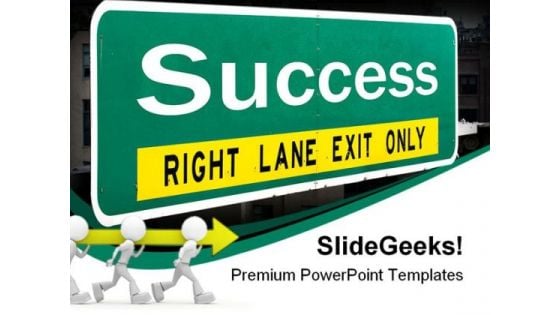 Success Highway Signpost Business PowerPoint Templates And PowerPoint Backgrounds 0311