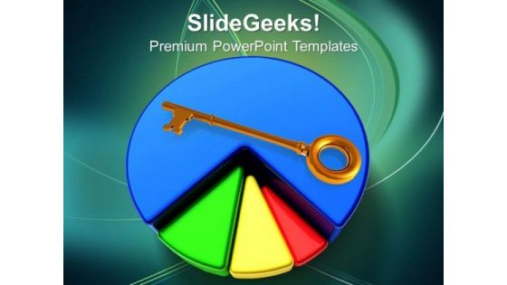 Success Key On Colorful Pie Chart PowerPoint Templates Ppt Backgrounds For Slides 0213