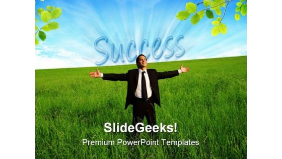 Success Man Business PowerPoint Background And Template 1210