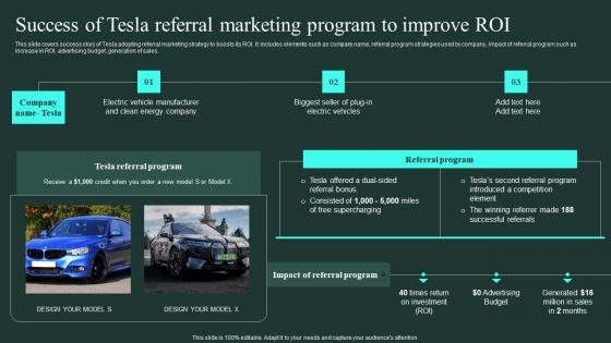 Success Of Tesla Referral Marketing Program To Improve Roi Word Of Mouth Marketing Sample Pdf