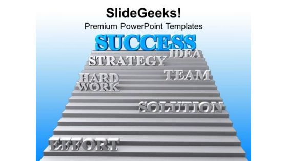 Success On Stairs With Strategy PowerPoint Templates Ppt Backgrounds For Slides 0313