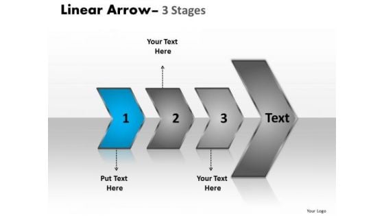 Success PowerPoint Template Arrow Demonstration Of 3 Steps Working With Slide Numbers Design