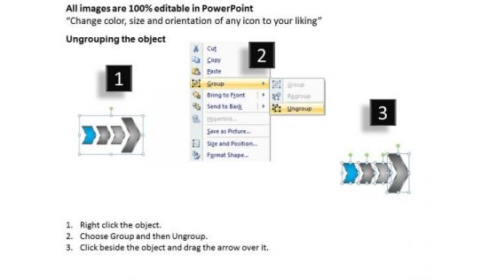 Success PowerPoint Template Arrow Demonstration Of 3 Steps Working With Slide Numbers Design