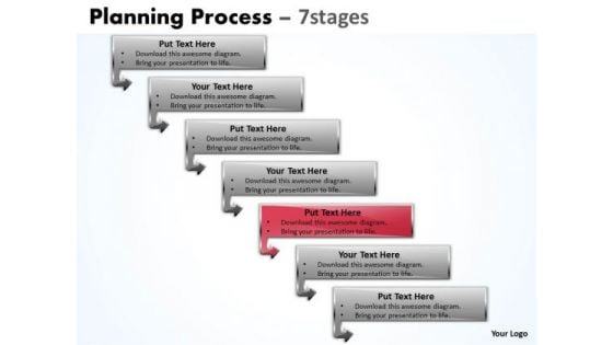 Success PowerPoint Template Downward Process Of 7 Stages Time Management Image