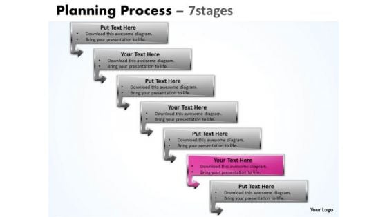 Success PowerPoint Template Downward Process Of 7 Stages Time Management Ppt Image