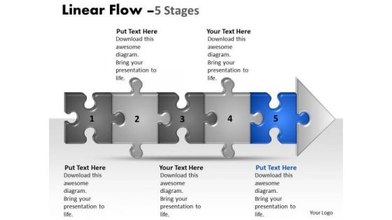 Success Ppt Linear Flow 5 Phase Diagram Style1 Business Communication PowerPoint 6 Image