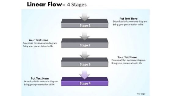 Success Ppt Template Linear Flow 4 Stages Business Communication PowerPoint 5 Image