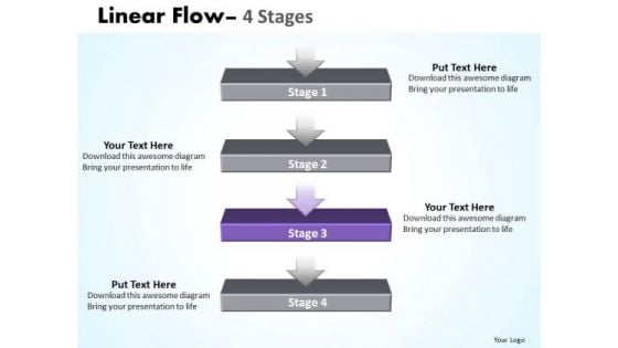 Success Ppt Template Linear Flow 4 Stages Business Communication PowerPoint Image