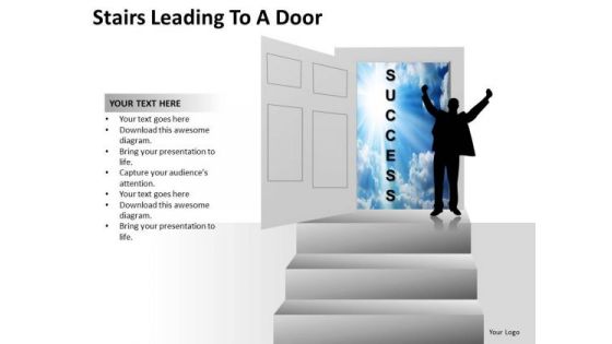 Success Stairs Leading To A Door PowerPoint Slides And Ppt Diagram Templates
