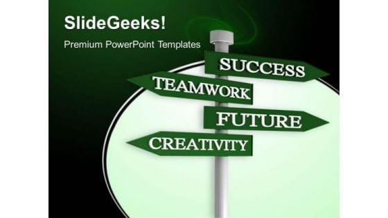 Success Teamwork Signpost Metaphor PowerPoint Templates And PowerPoint Themes 0412