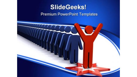 Success Up Front Leadership PowerPoint Themes And PowerPoint Slides 0611