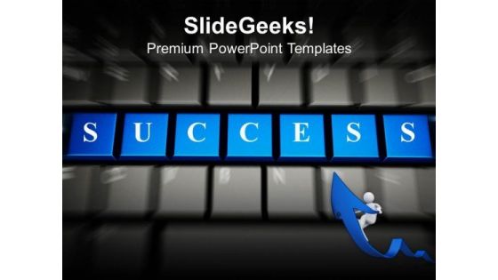 Success Word On Keyboard Computer PowerPoint Templates And PowerPoint Themes 1012