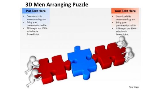 Successful Business Men 3d Arranging Puzzle PowerPoint Templates Ppt Backgrounds For Slides