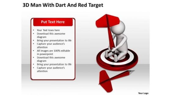 Successful Business Men 3d Man With Dart Board PowerPoint Slides