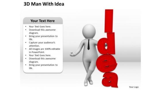 Successful Business Men 3d Man With Idea PowerPoint Templates