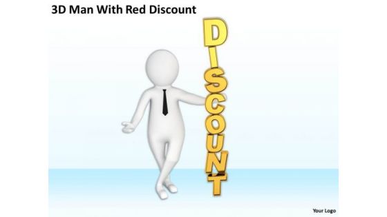 Successful Business Men 3d Man With Red Discount PowerPoint Templates