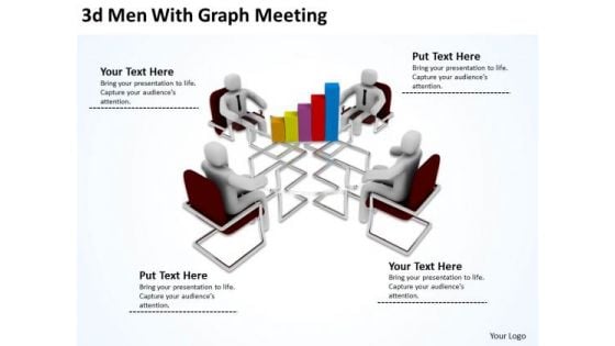 Successful Business Men 3d With Graph Meeting PowerPoint Slides