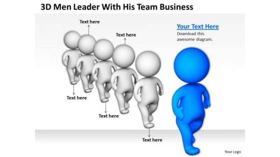 Successful Business Men Leader With His Team PowerPoint Presentations Slides