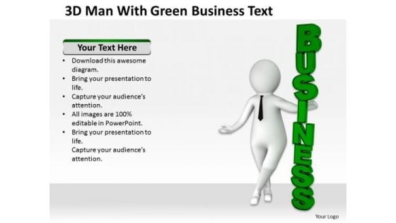 Successful Business Men With Green New PowerPoint Presentation Text Templates