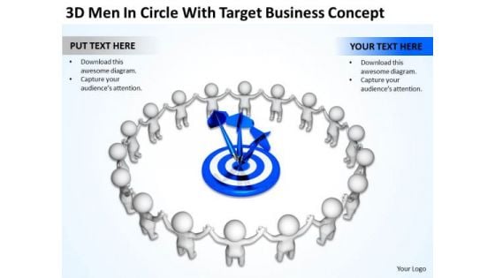 Successful Business Men With Target New PowerPoint Presentation Concept Slides