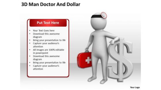 Successful Business People 3d Man Doctor And Dollar PowerPoint Templates Ppt Backgrounds For Slides
