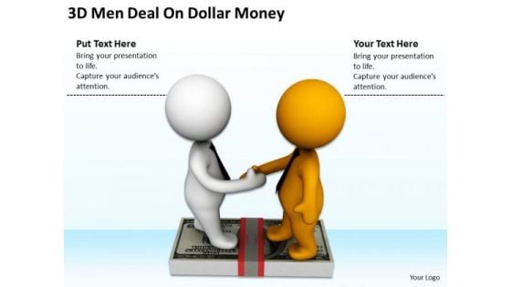 Successful Business People 3d Men Deal On Dollar Money PowerPoint Templates