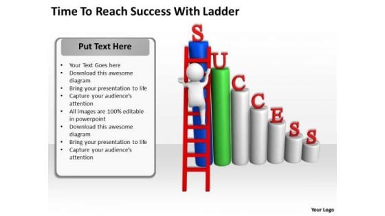 Successful Business People Time To Reach With Ladder PowerPoint Templates