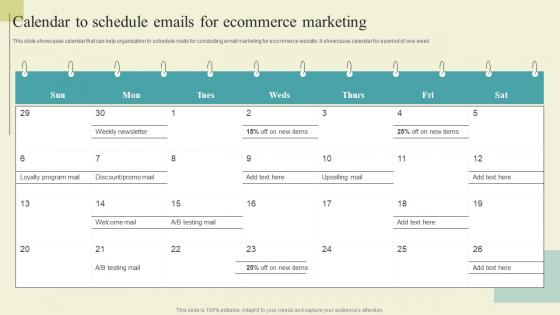Successful Guide For Ecommerce Promotion Calendar To Schedule Emails For Ecommerce Designs Pdf