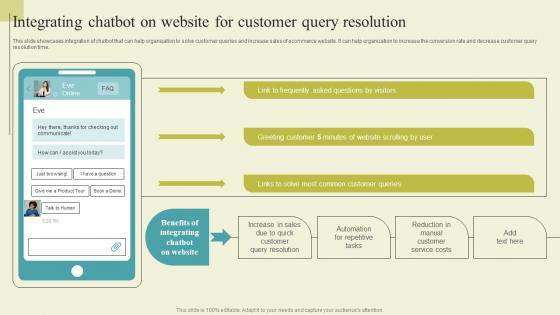 Successful Guide For Ecommerce Promotion Integrating Chatbot On Website For Brochure Pdf