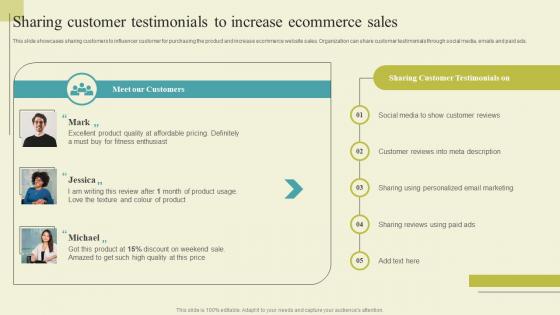 Successful Guide For Ecommerce Promotion Sharing Customer Testimonials To Increase Background Pdf