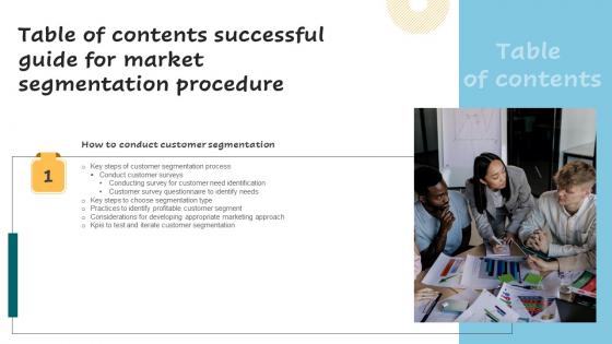 Successful Guide For Market Segmentation Procedure Table Of Contents Professional Pdf