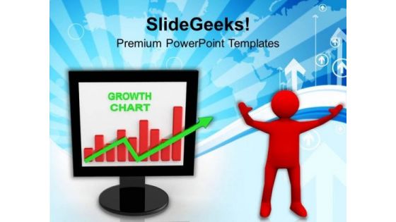 Successful Man Showing Growth In Business Chart PowerPoint Templates Ppt Backgrounds For Slides 0113