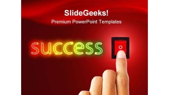 Suceess Button Business PowerPoint Template 1110