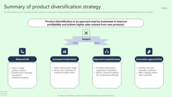 Summary Of Product Diversification Strategy Rules Pdf Summary Of Product Diversification Strategy Rules Pdf