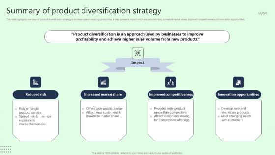 Summary Of Product Diversification Strategy Rules Pdf