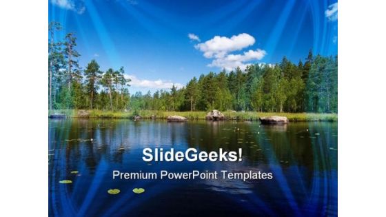 Summer Forest Lake Beach PowerPoint Themes And PowerPoint Slides 0611