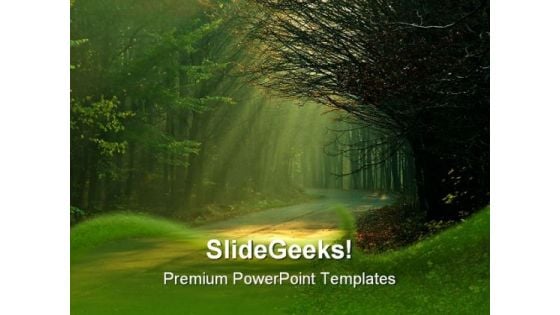 Sunbeams Nature PowerPoint Template 0610