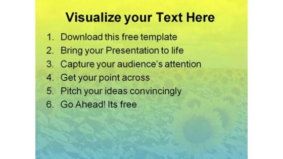Beautiful Sunflower PowerPoint Template with Rainbow
