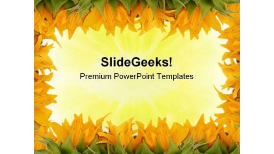 Sunflower Border Beauty PowerPoint Templates And PowerPoint Backgrounds 0511