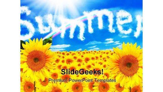 Sunflower Summer Nature PowerPoint Backgrounds And Templates 1210