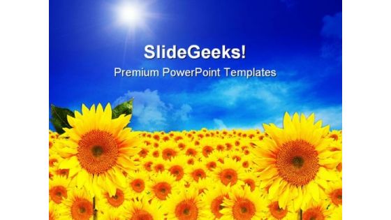 Sunflowers01 Beauty Garden PowerPoint Template 1110