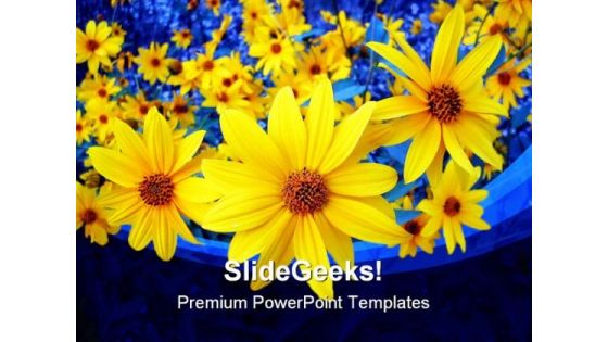 Sunflowers Beauty Background PowerPoint Template 1110